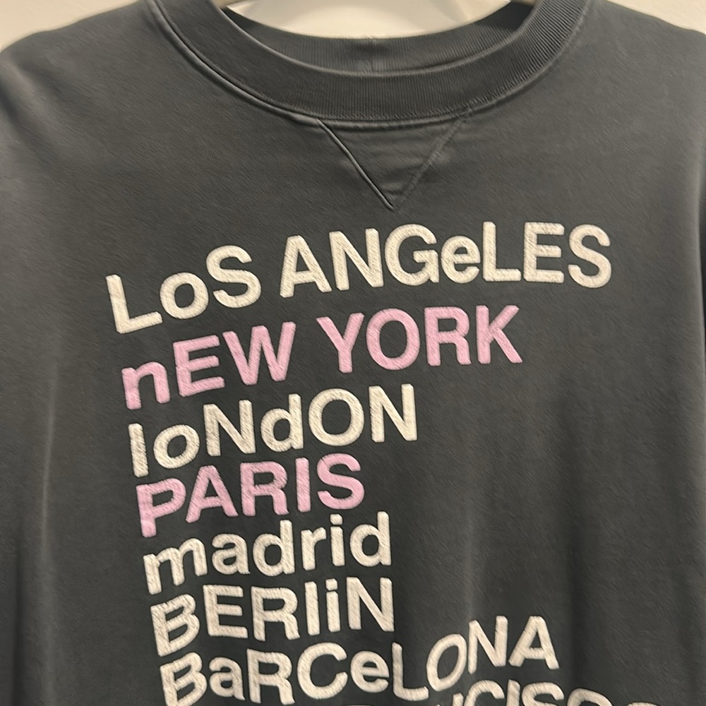 Anine Bing City Love Sweatshirt Charcoal Size M - Picture 5 of 11